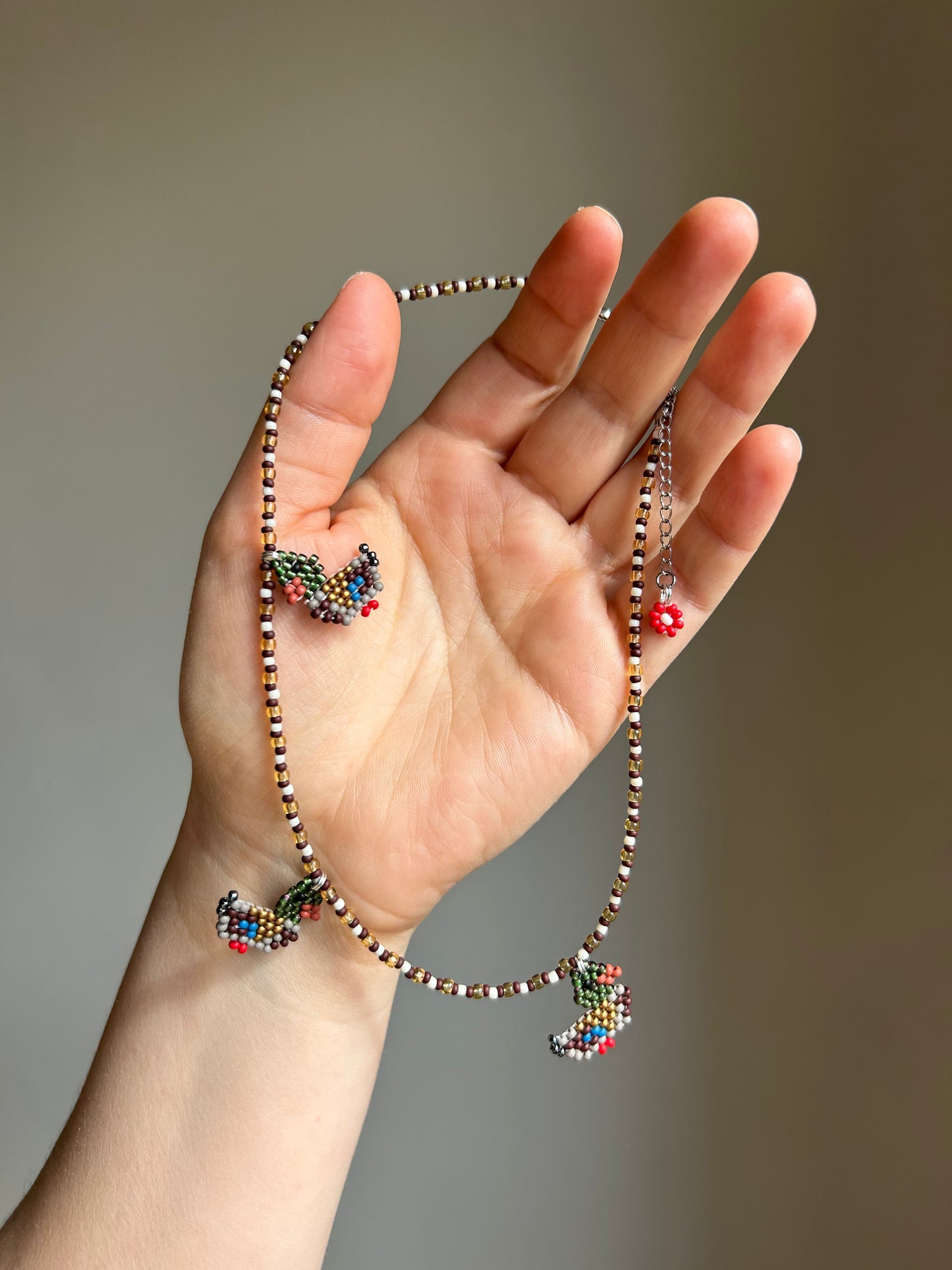 Handmade Beaded Duck Necklace
