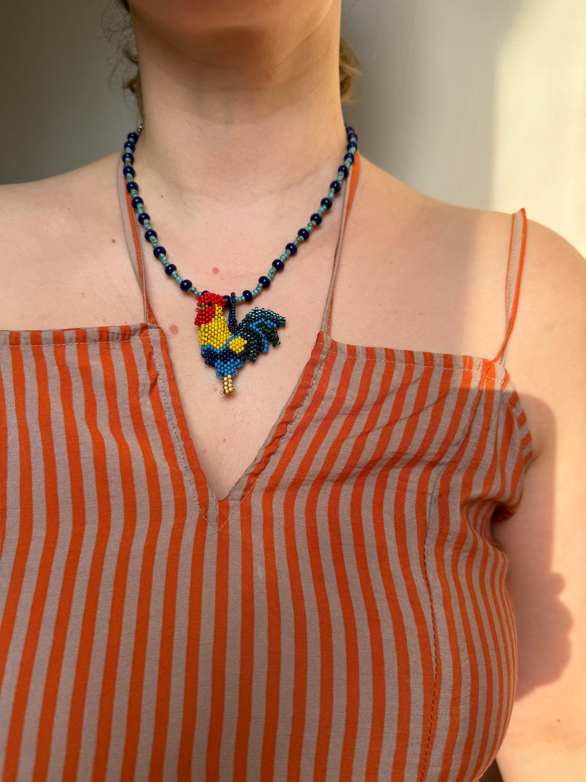 Beaded Rooster Necklace