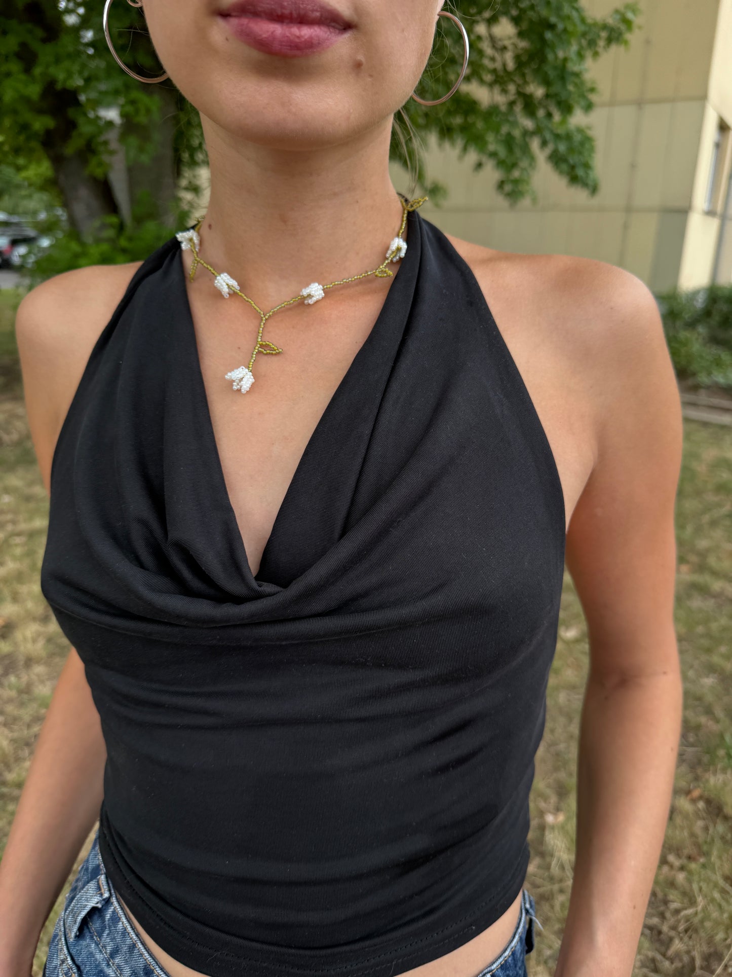 Lily of the Valley Beaded Necklace