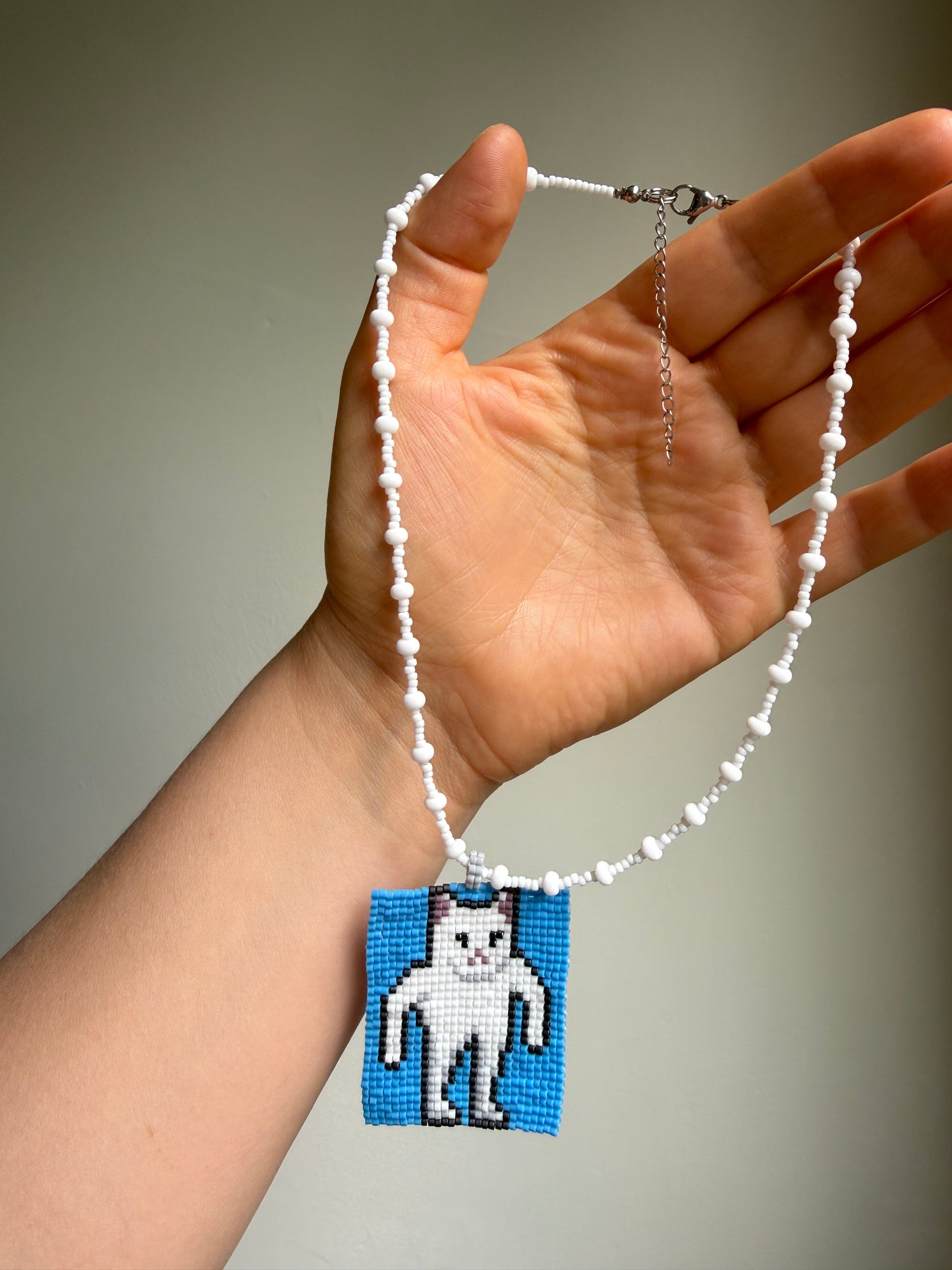 White Cat Necklace