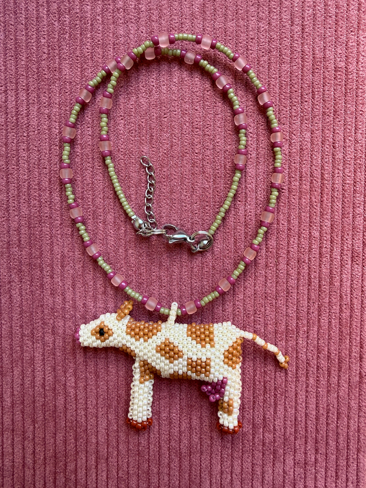 Beaded Cow Necklace