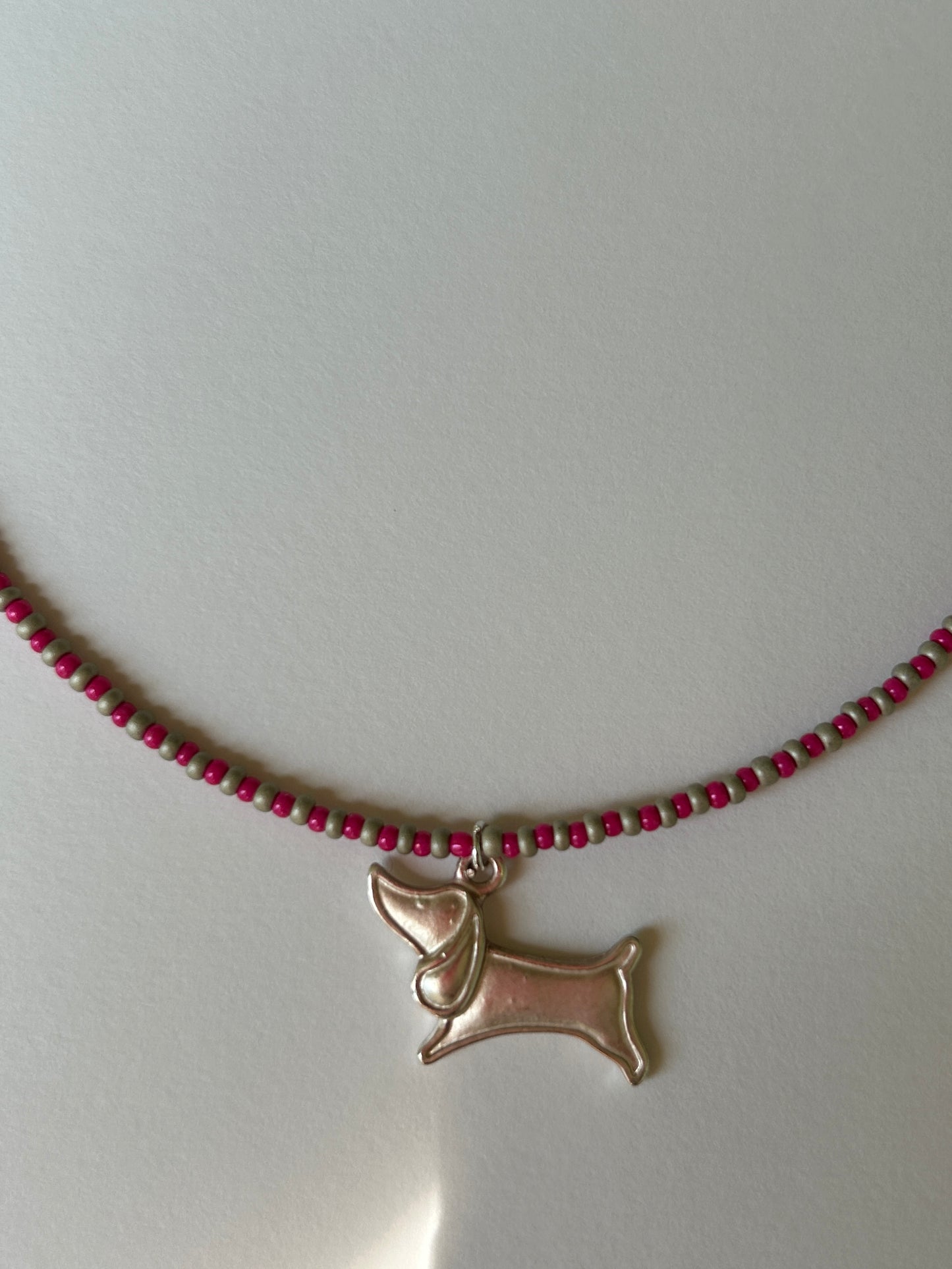 Pink Dachshund Necklace 🩷