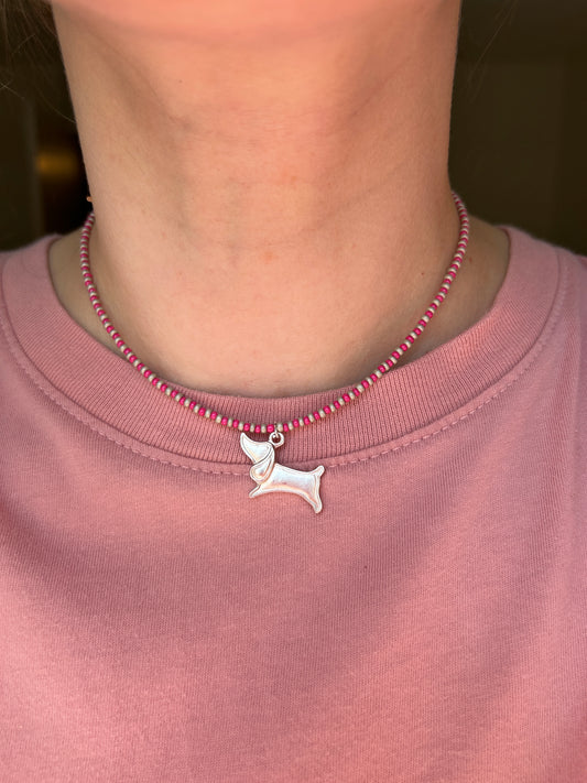 Pink Dachshund Necklace 🩷