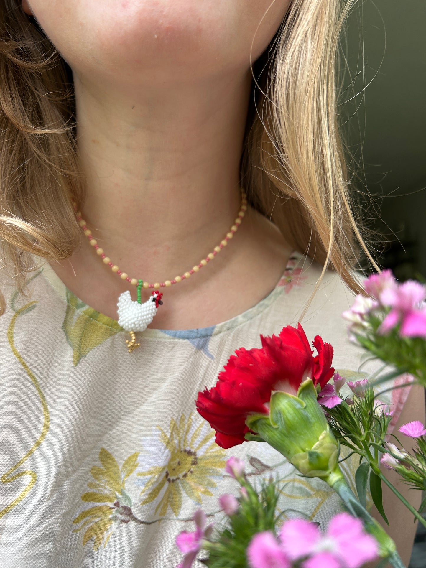 Beaded Chicken Necklace