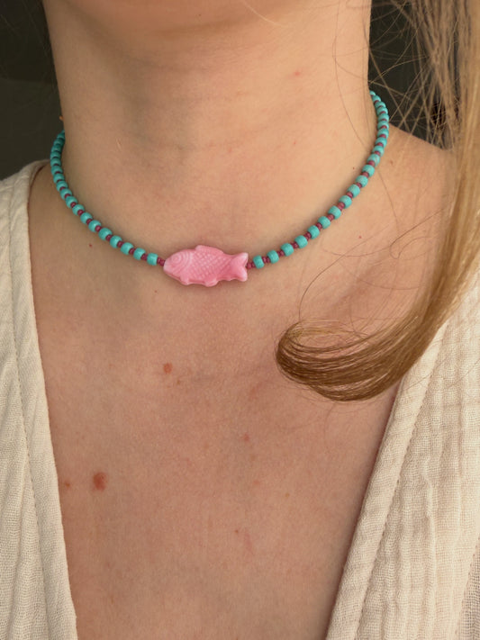 Pink Fish Choker