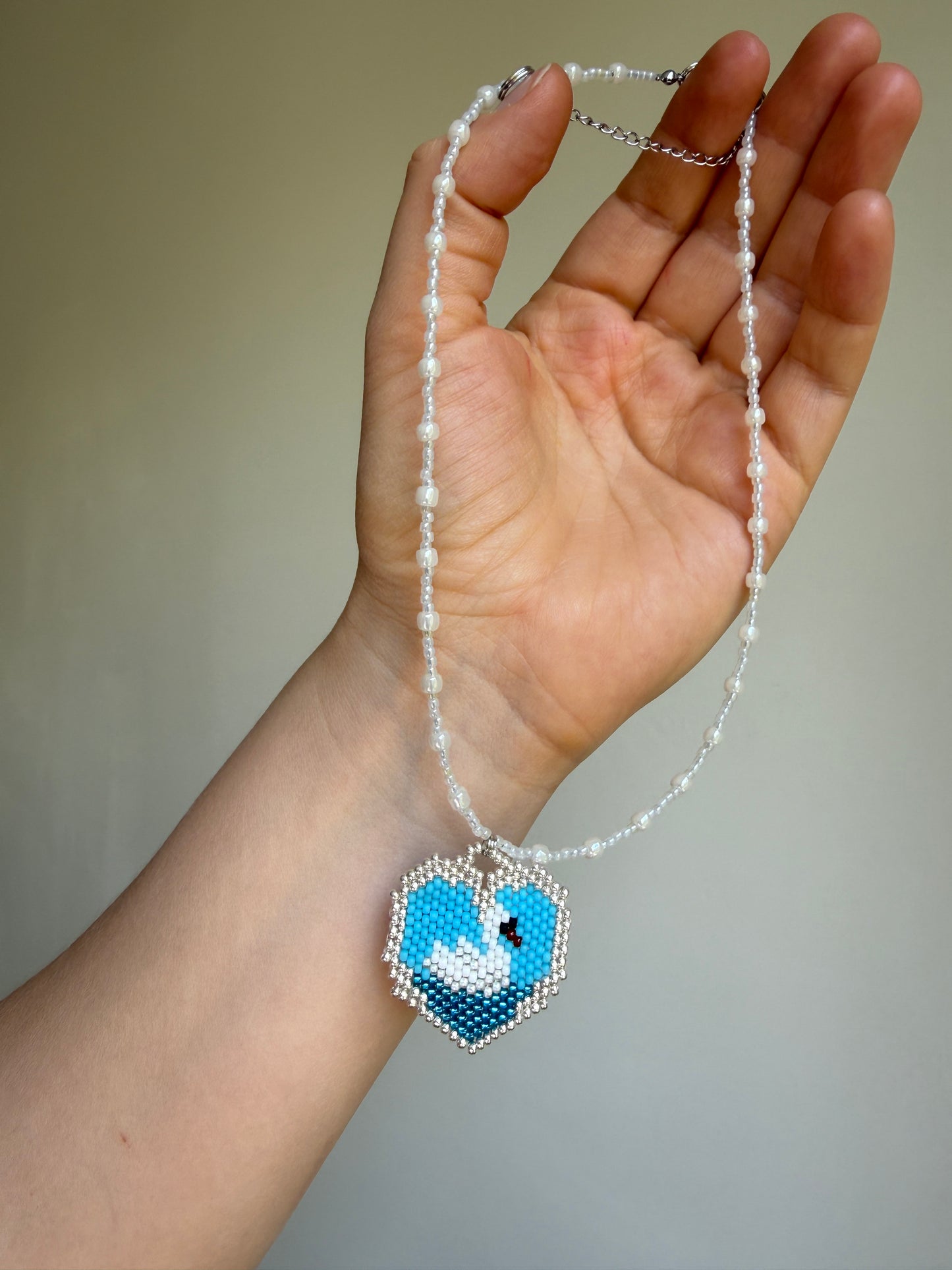 Swan Heart Necklace