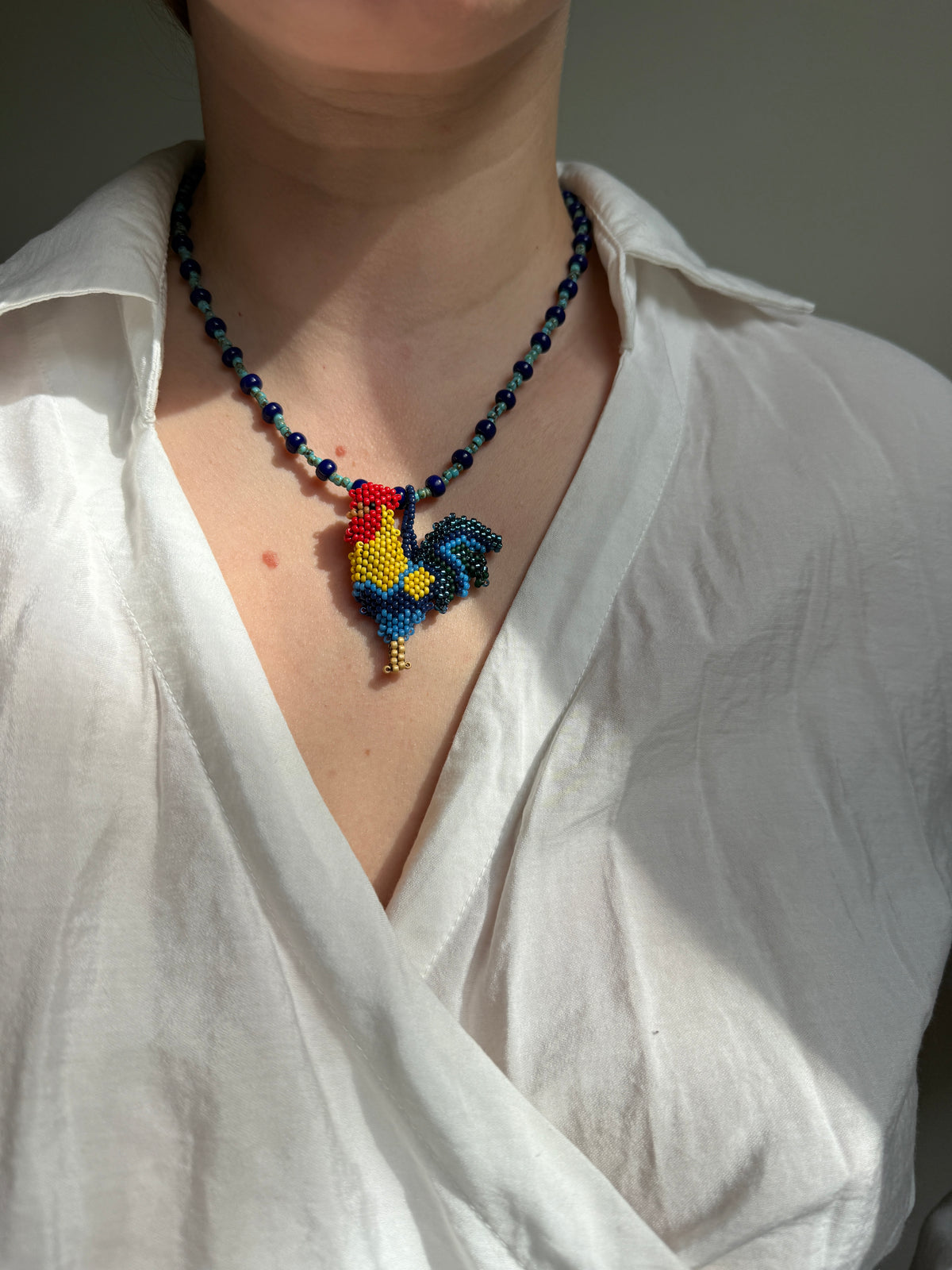 Beaded Rooster Necklace