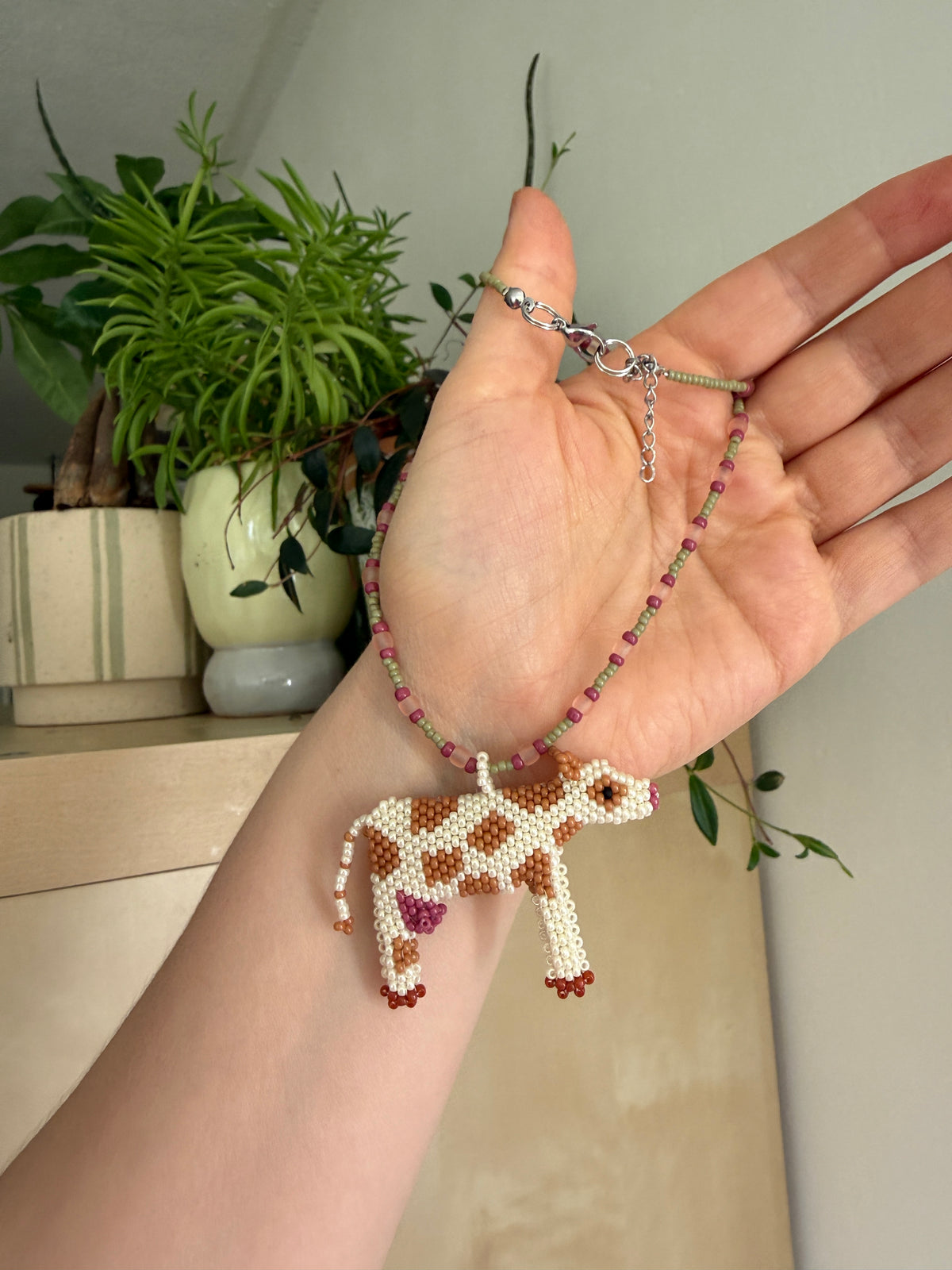 Beaded Cow Necklace