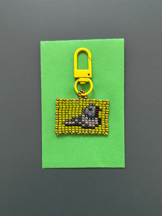 Beaded Pigeon Keychain – Handmade City Bird Keyring