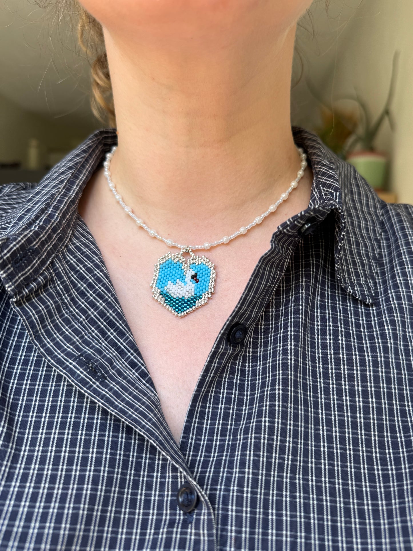 Swan Heart Necklace