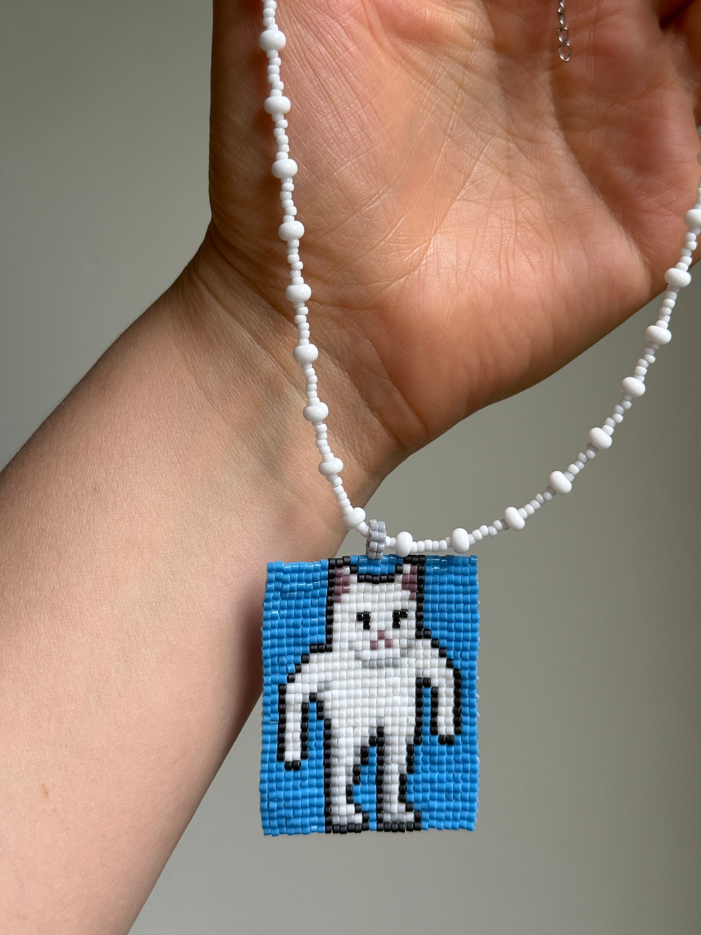 White Cat Necklace