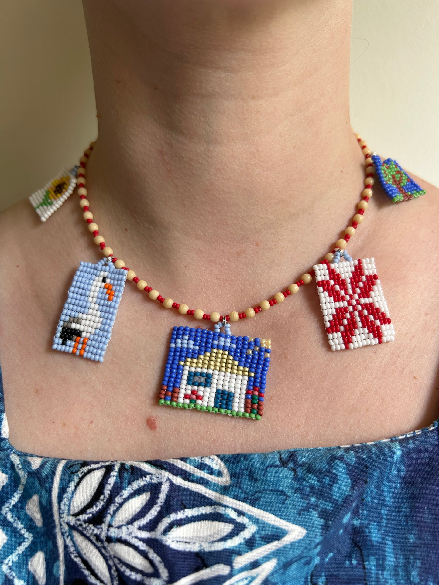 Beaded Necklace with Ukrainian Motifs