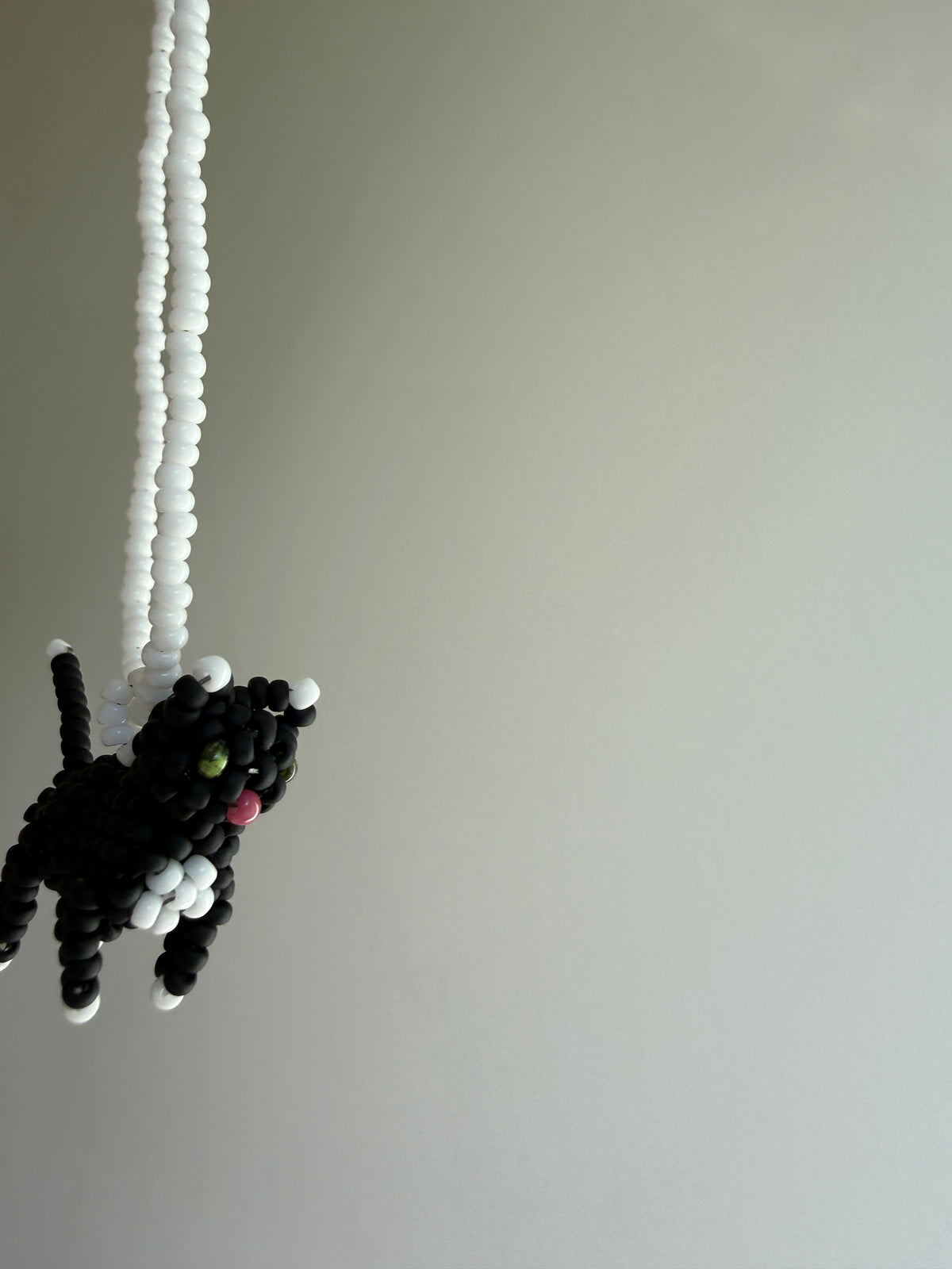 Beaded Cat Pendant Necklace