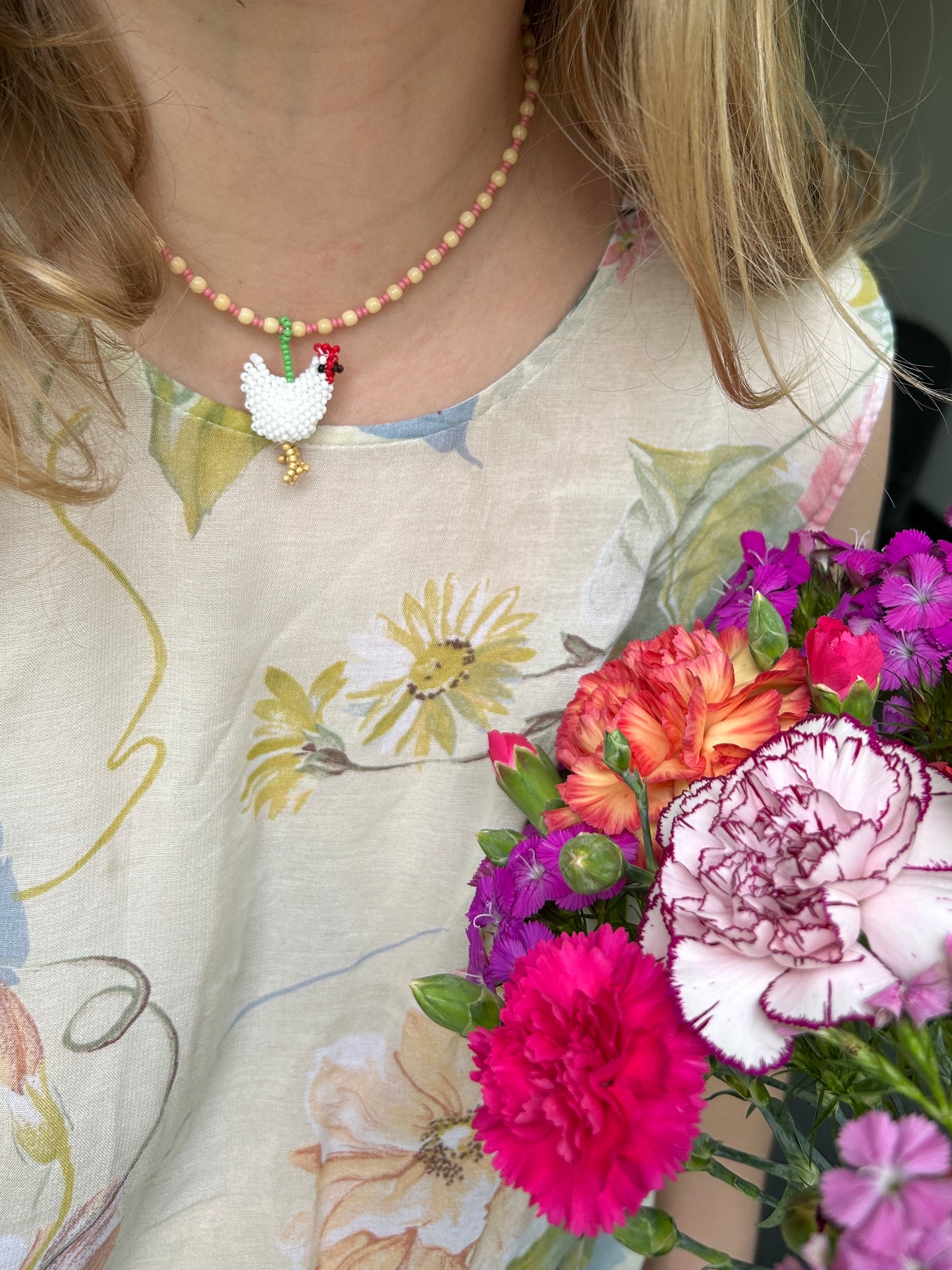 Beaded Chicken Necklace