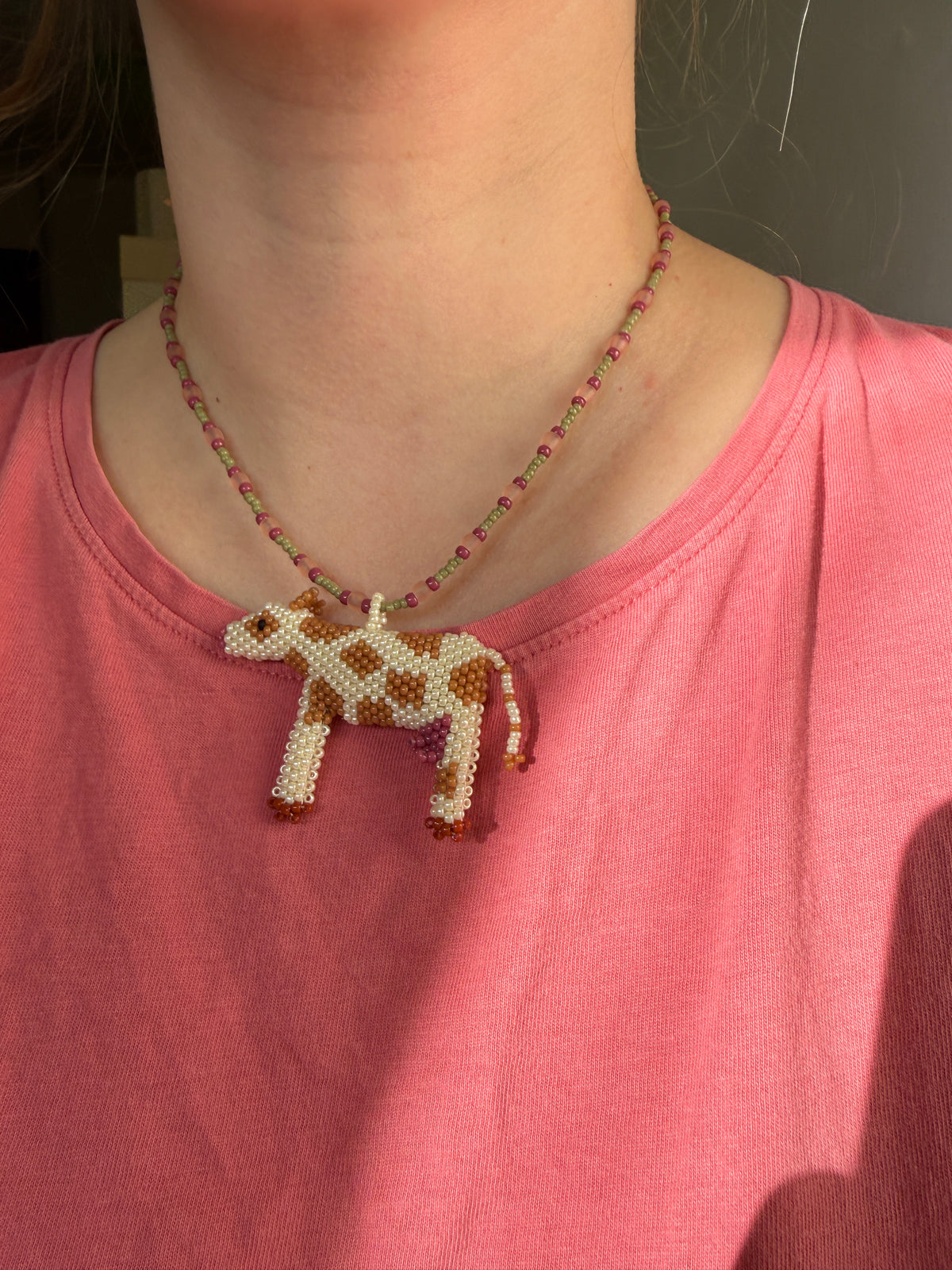 Beaded Cow Necklace