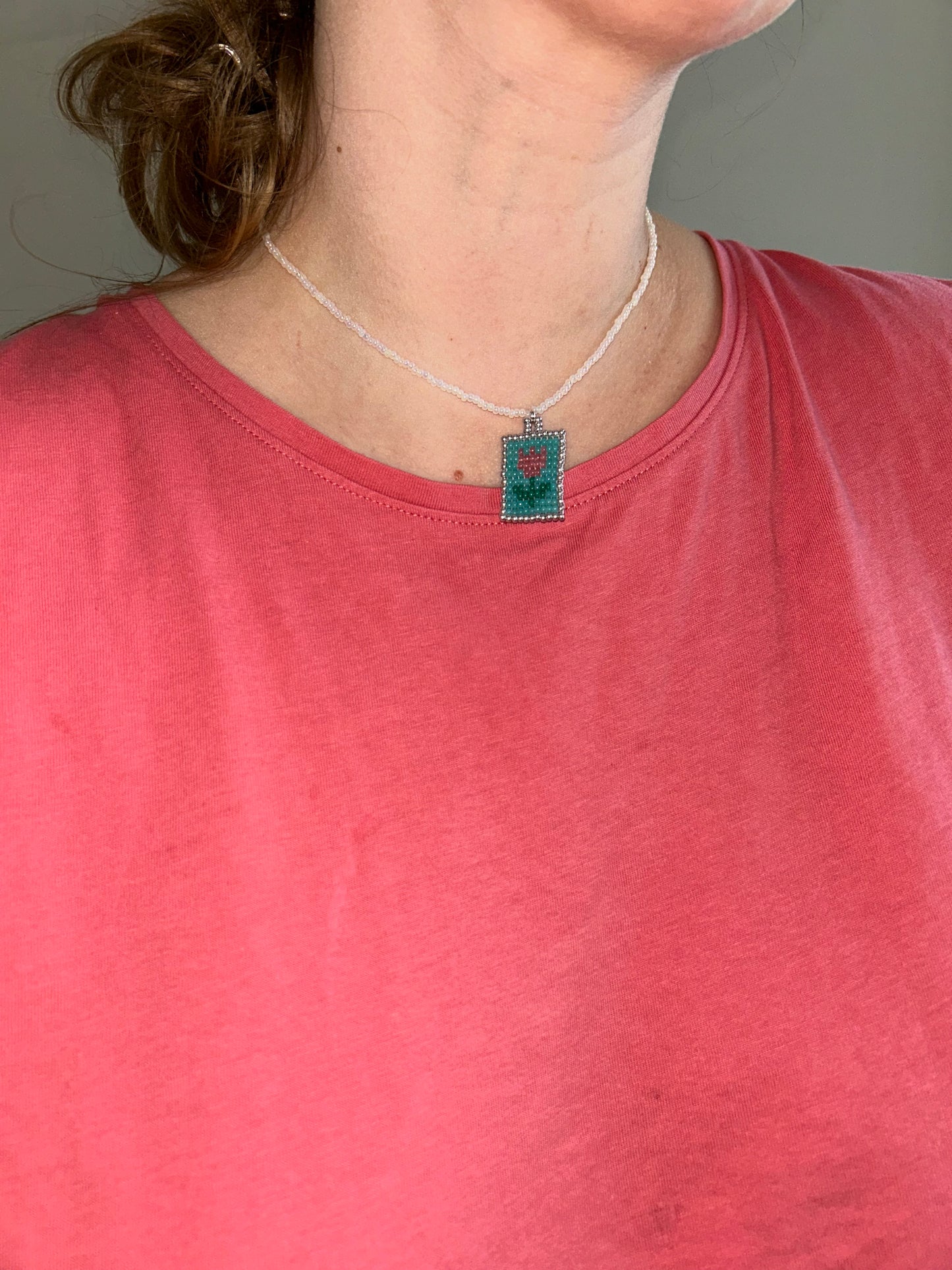 Tulip Beaded Necklace – Handmade Czech Bead Jewelry