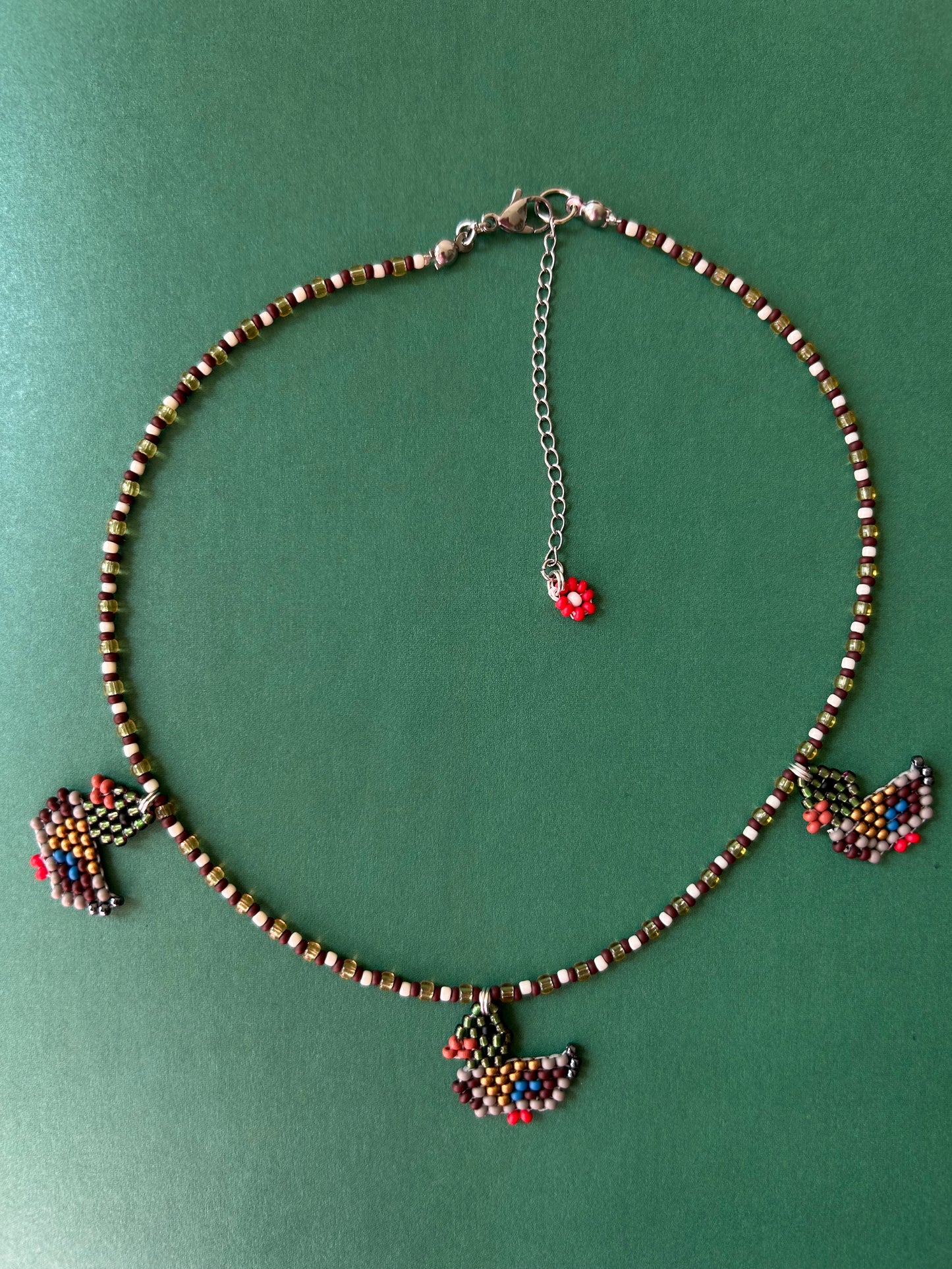 Handmade Beaded Duck Necklace