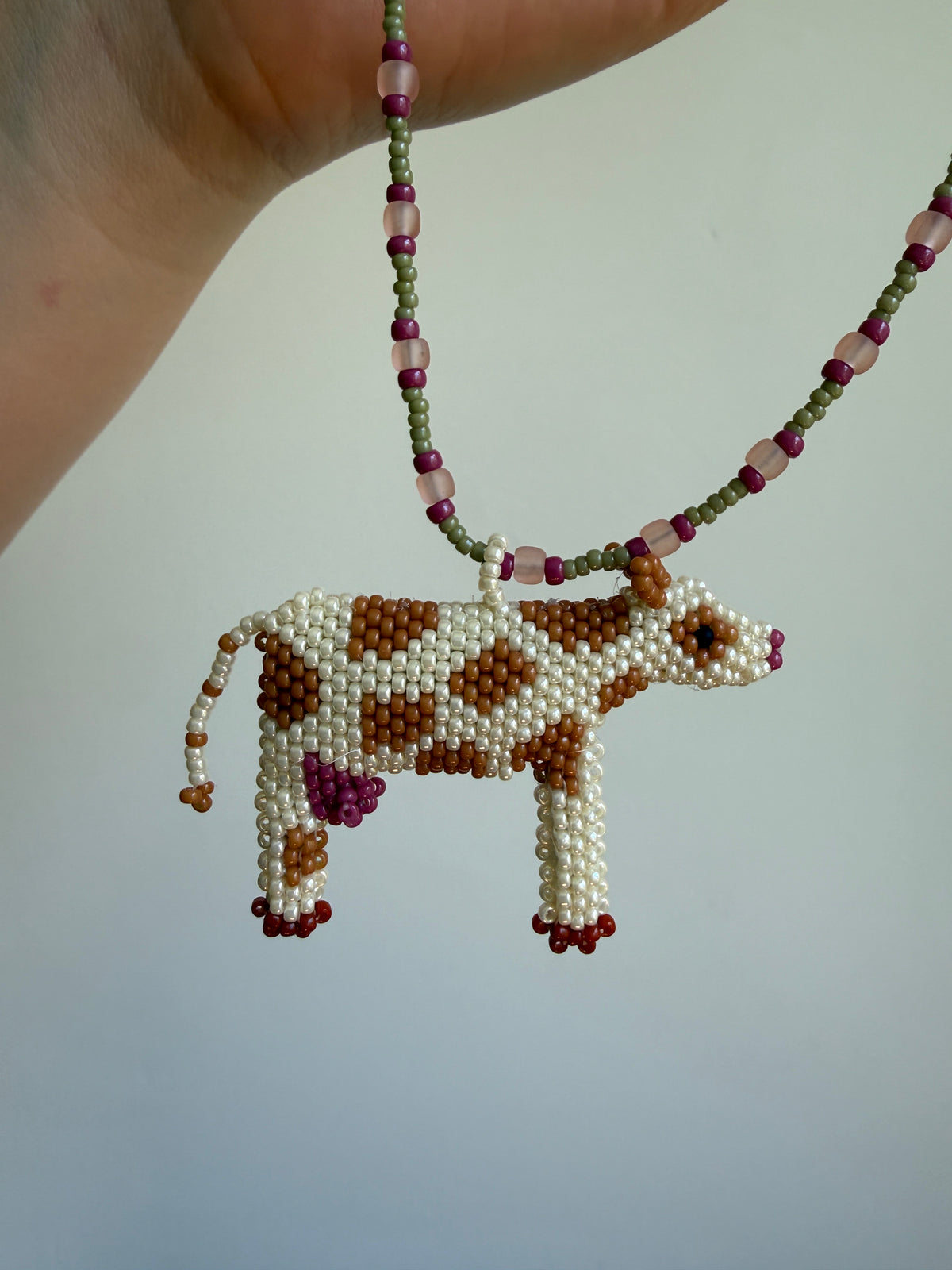 Beaded Cow Necklace