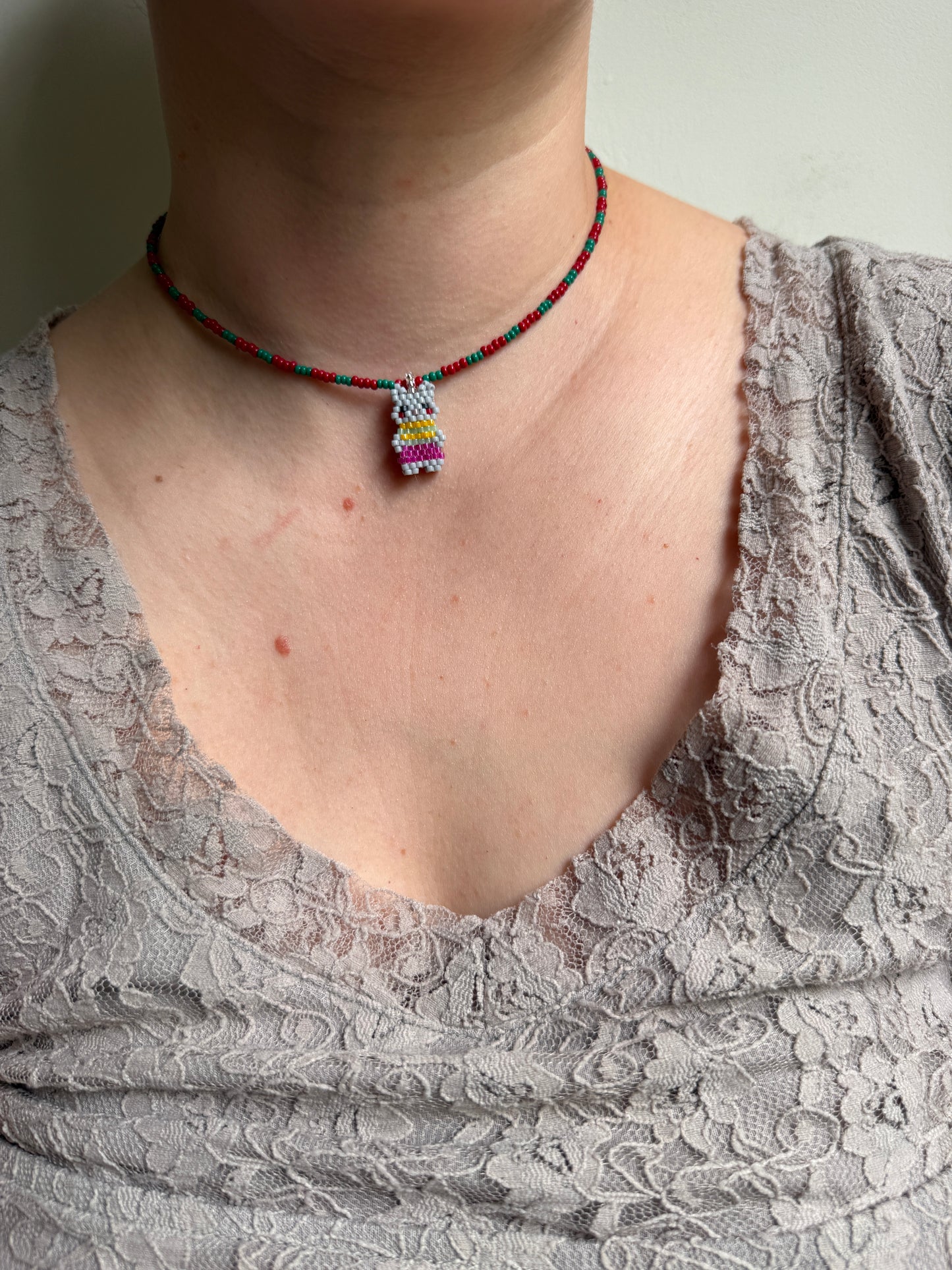 Beaded Cat Necklace