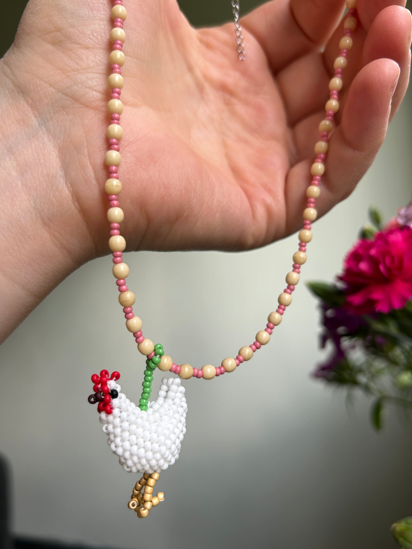 Beaded Chicken Necklace